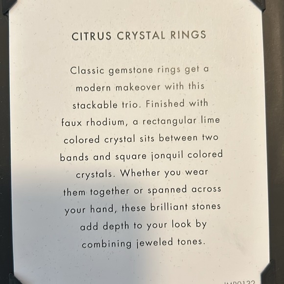 JEWELMINT Citrus Crystal Rings - Picture 3 of 3